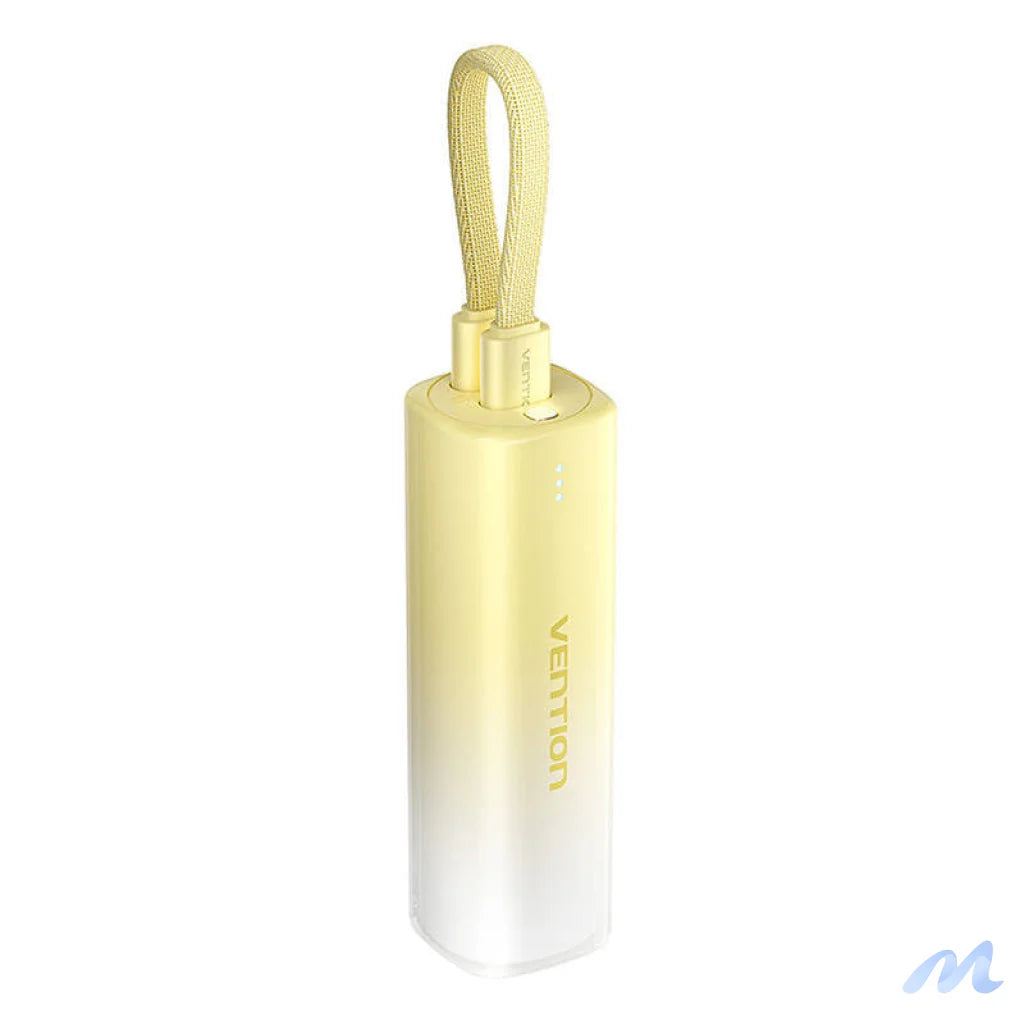 Powerbank 5000mAh Vention FHWY0 20W + USB-C to lightning cable (yellow).