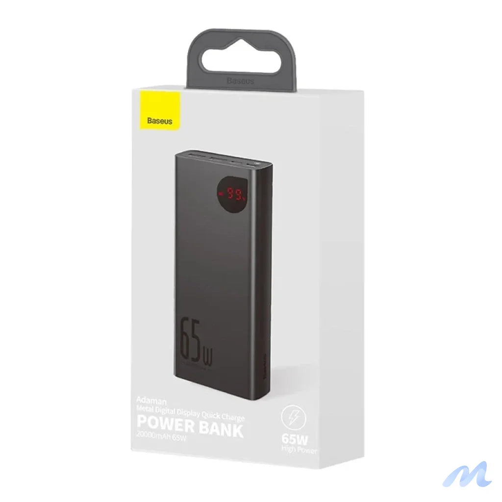 Powerbank Baseus Adaman Metal 20000mAh PD QC 3.0 65W 2xUSB + USB-C + micro USB (Black)