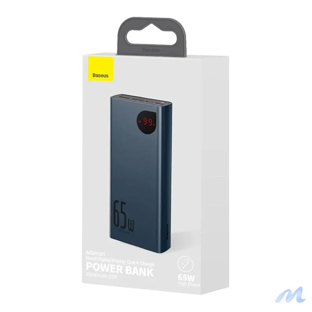 Powerbank Baseus Adaman Metal 20000mAh PD QC 3.0 65W 2xUSB + USB-C + micro USB (Blue)