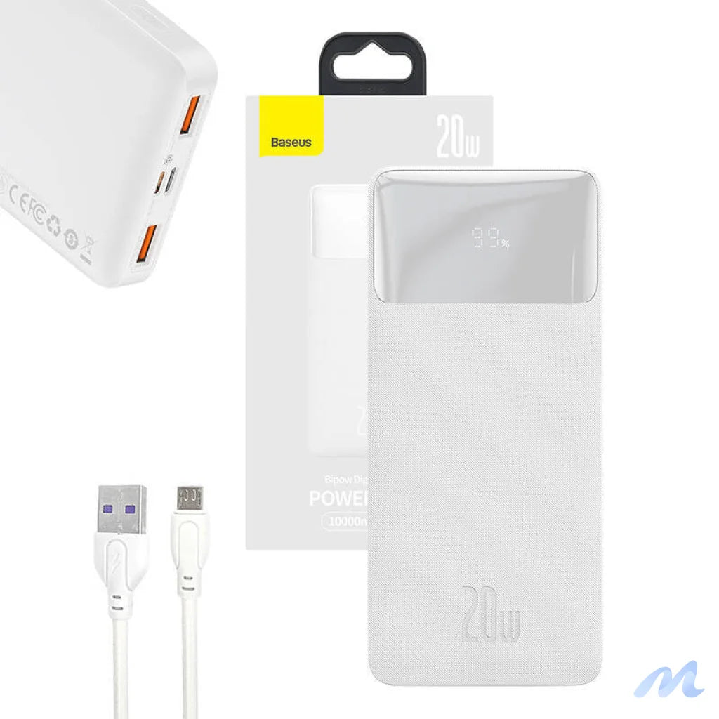 Powerbank Baseus Bipow 10000mAh, 20W (white)