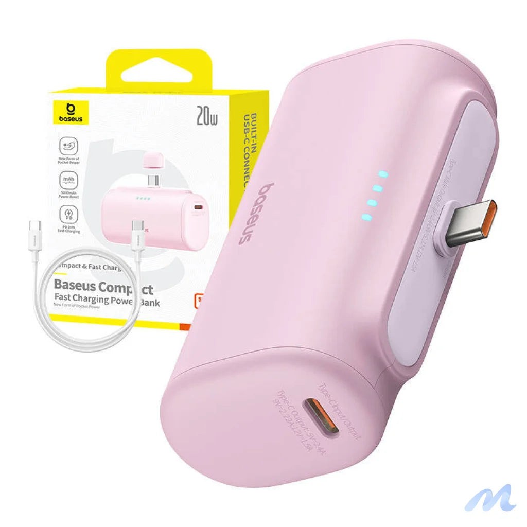 Powerbank Baseus Compact USB-C 5000mAh, 20W (pink)