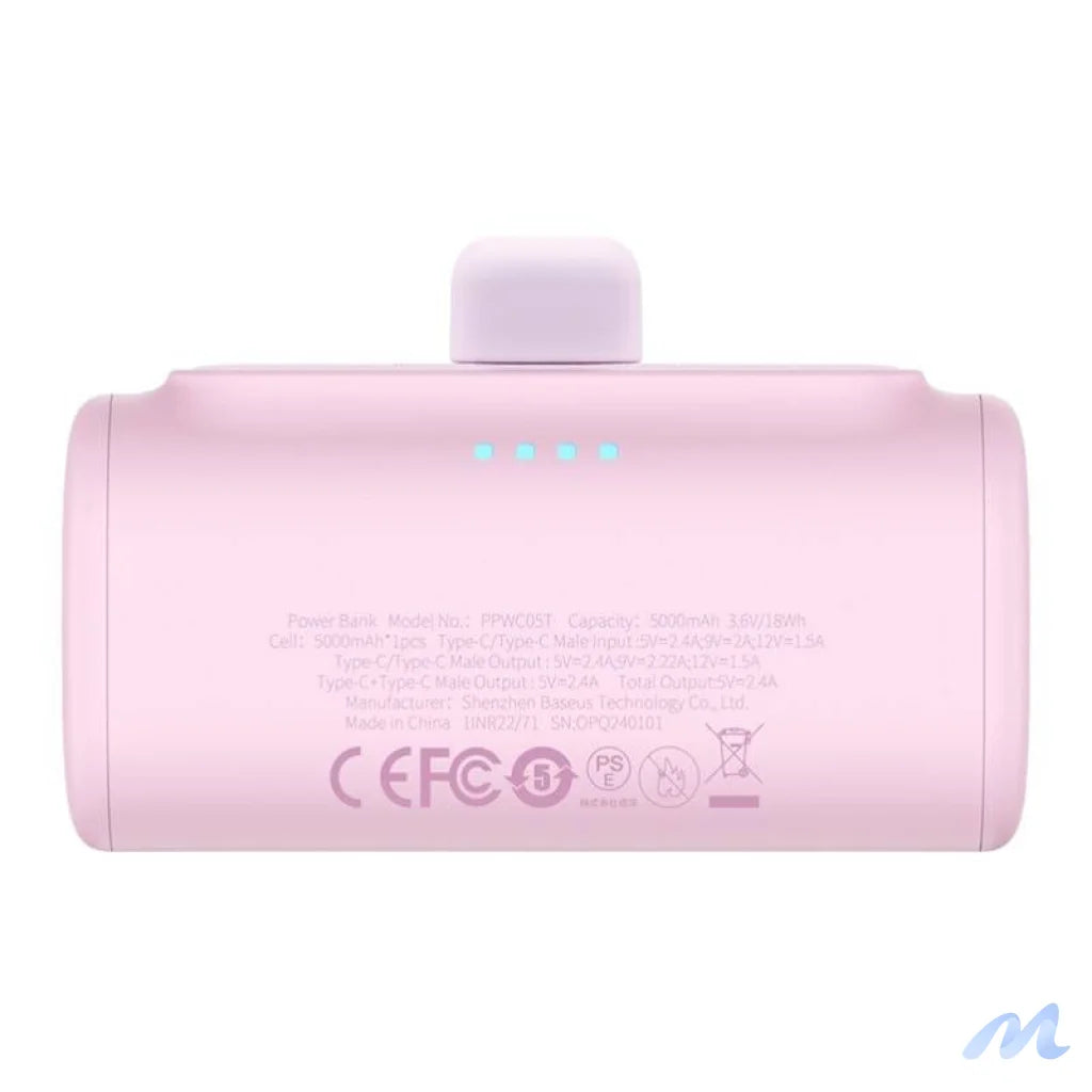 Powerbank Baseus Compact USB-C 5000mAh, 20W (pink)