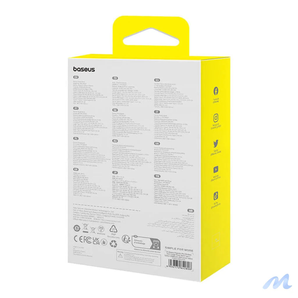 Powerbank Baseus Magnetic Mini 10000mAh 30W MagSafe (yellow)