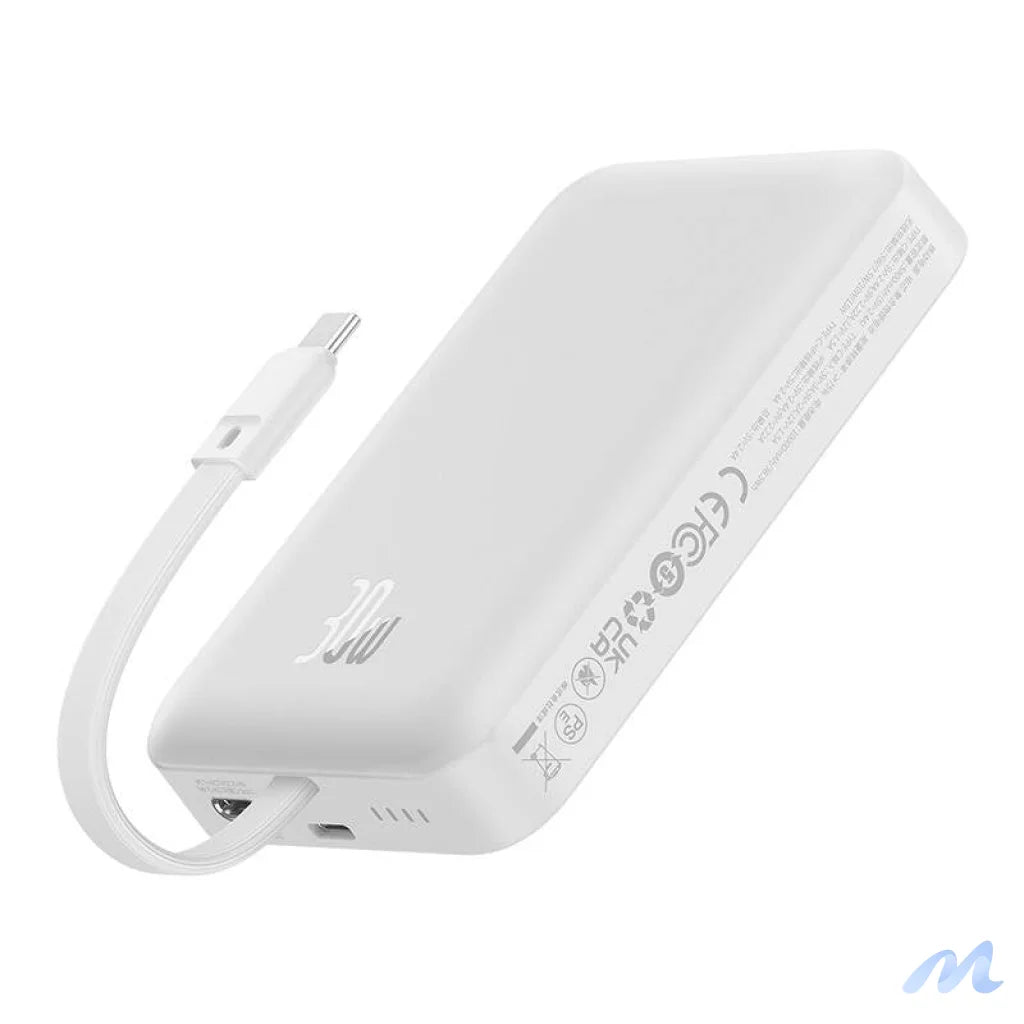 Powerbank Baseus Magnetic Mini 10000mAh, USB-C 30W MagSafe (white)