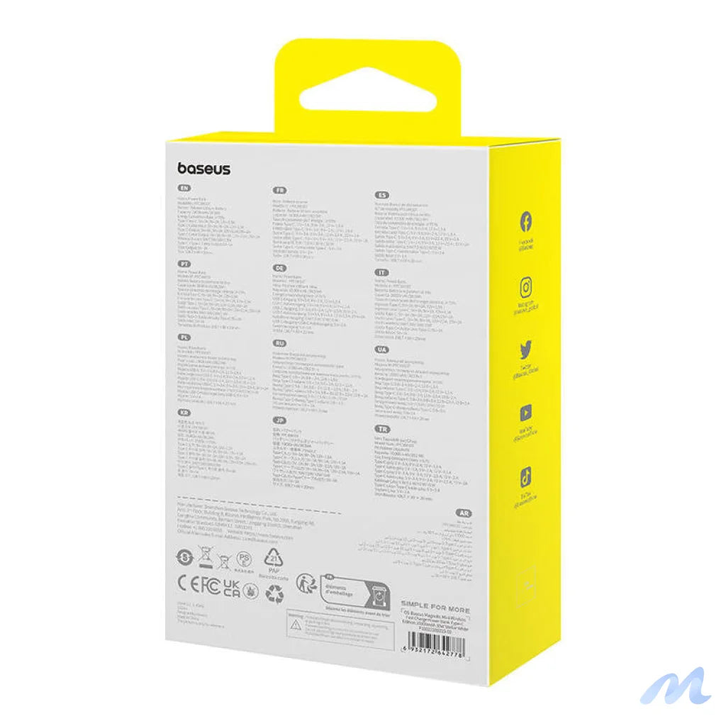 Powerbank Baseus Magnetic Mini 10000mAh, USB-C 30W MagSafe (white)