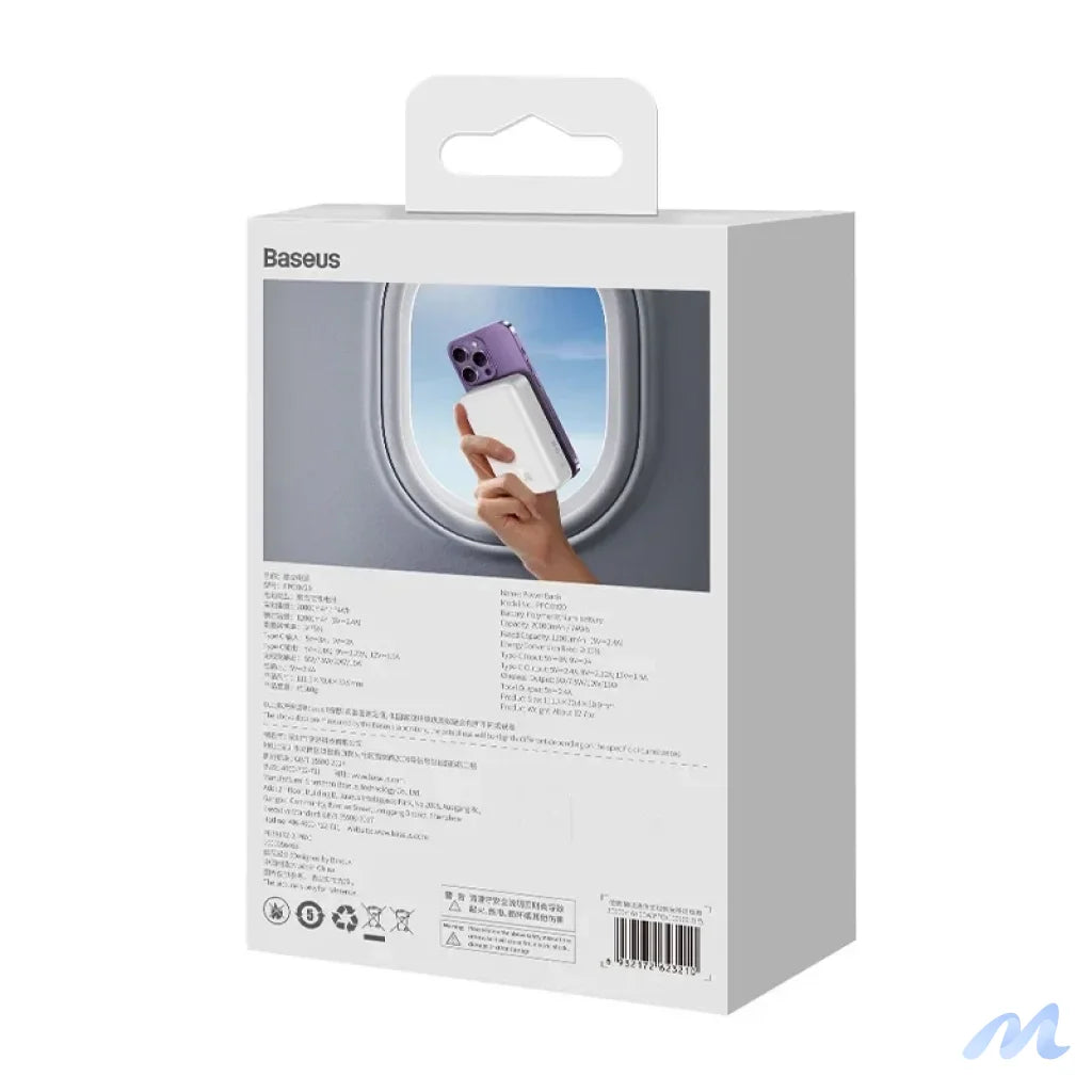 Powerbank Baseus Magnetic Mini 20000mAh, USB-C 20W MagSafe (white)