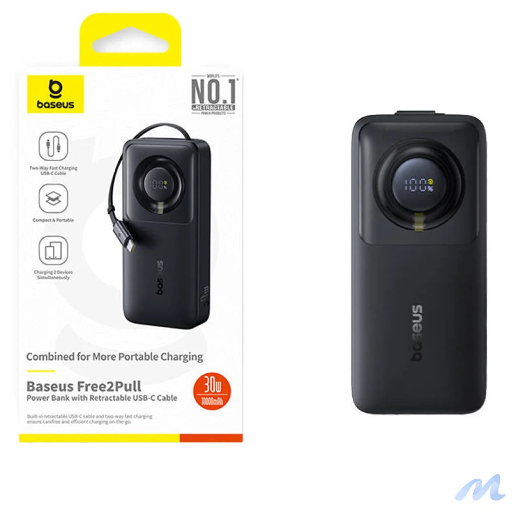 Powerbank Baseus OS Free2Pull 10000mAh 30W +cable (black)