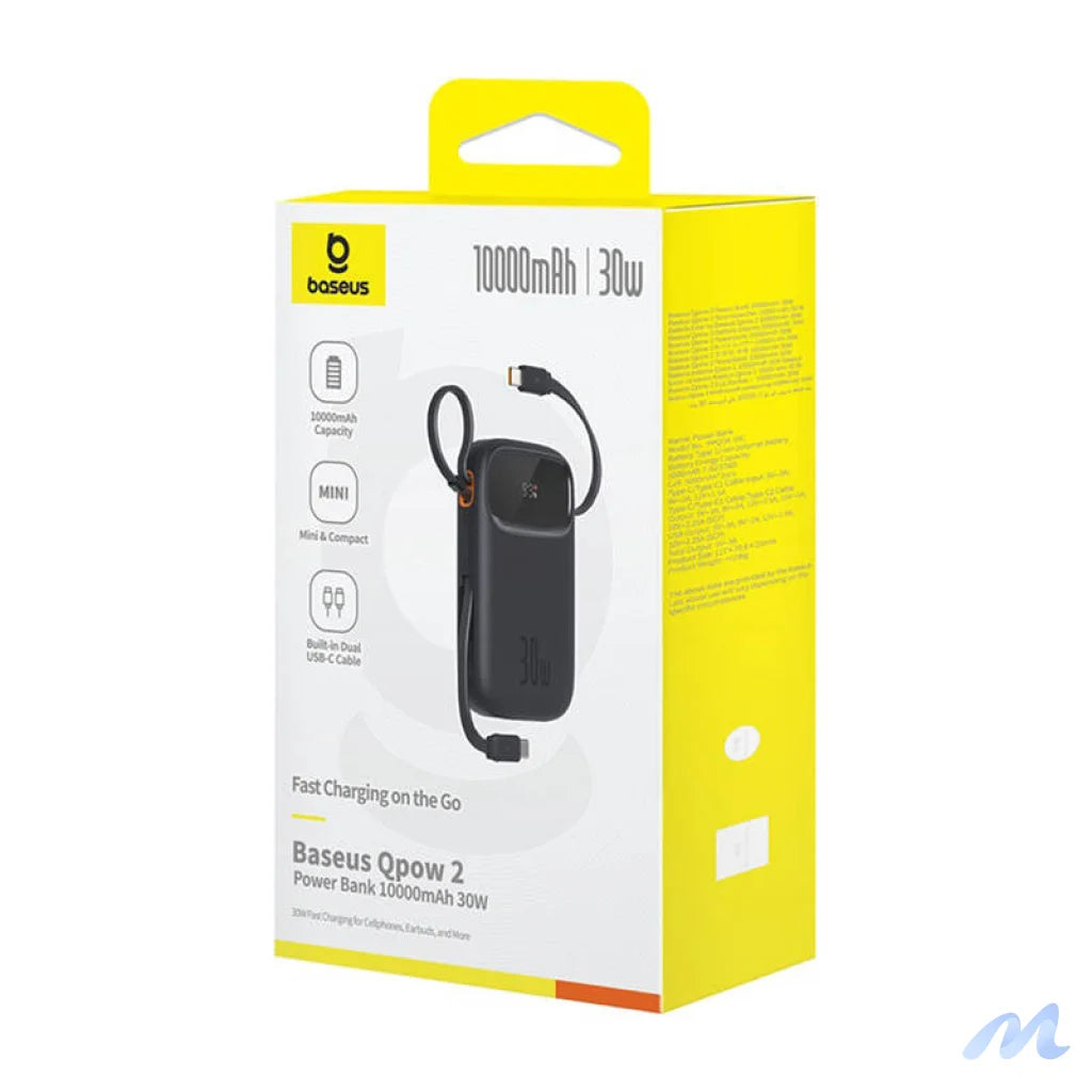 Powerbank Baseus QPow 2 10000mAh 30W 2xUSB-C (black)