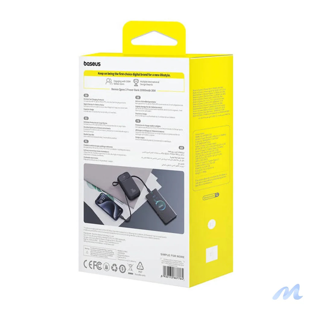 Powerbank Baseus QPow 2 20000mAh 30W 2xUSB-C (black)