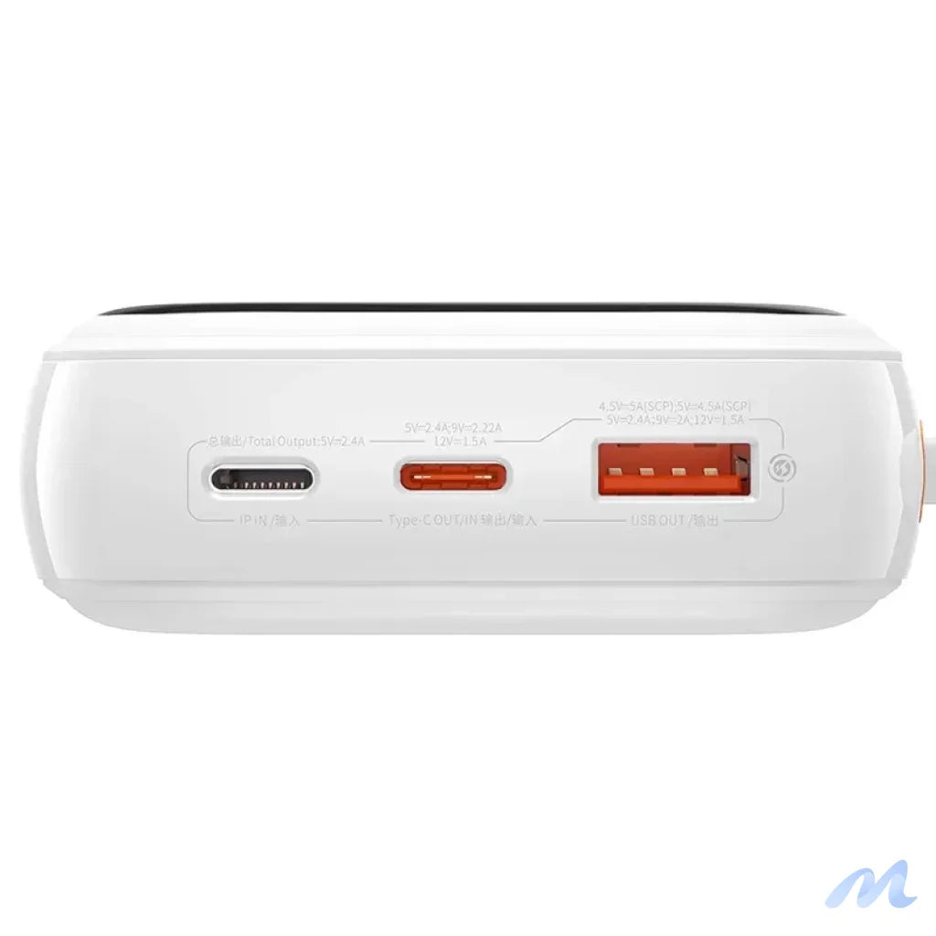 Powerbank Baseus Qpow PRO with Lightning cable, USB-C port and USB 20000mAh, 20W (White)