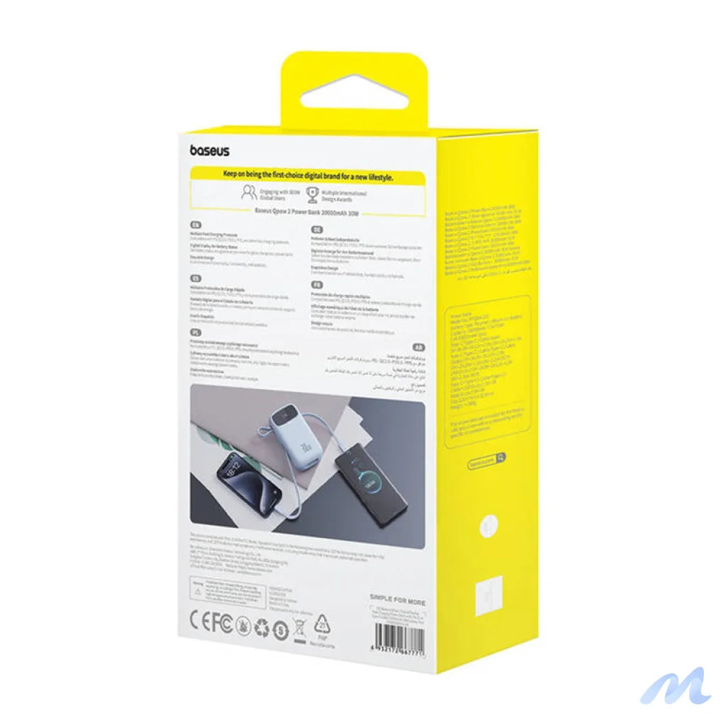 Powerbank Baseus QPow2 20000mAh 30W 2xUSB-C (blue)