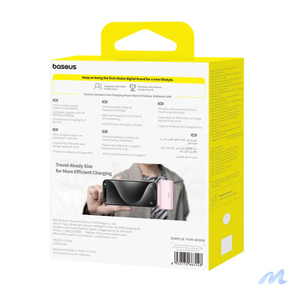 Powerbank OS-Baseus Compact IP 5000mAh 20W (pink)