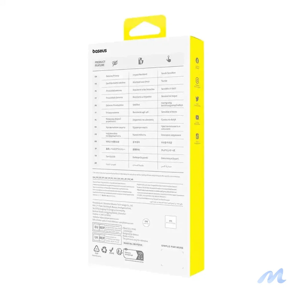 Privacy Protection Tempered Glass Baseus Diamond iPhone 15 Pro