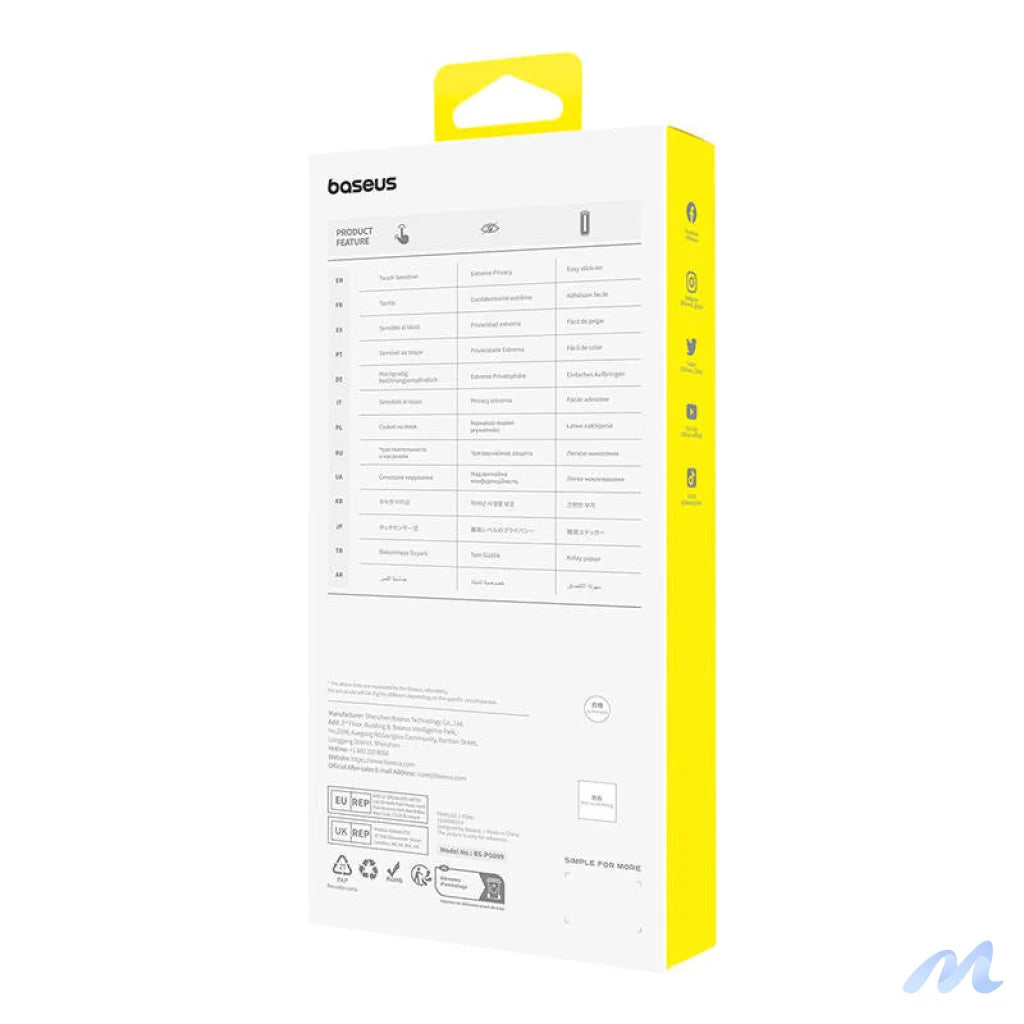 Privacy Protection Tempered Glass Baseus Sapphire iPhone 15 Pro