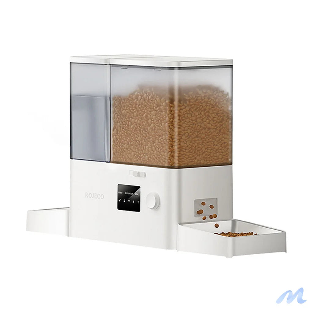 Rojeco New 2 in 1 Pet Water Fountain & Feeder WiFi (white)