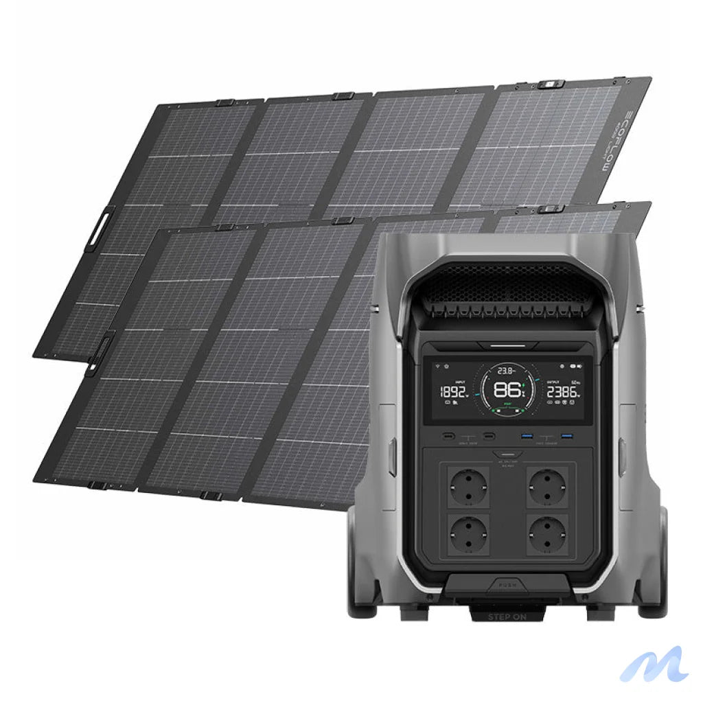 Set: EcoFlow Delta Pro 3 power station + 2x 400W photovoltaic panel.