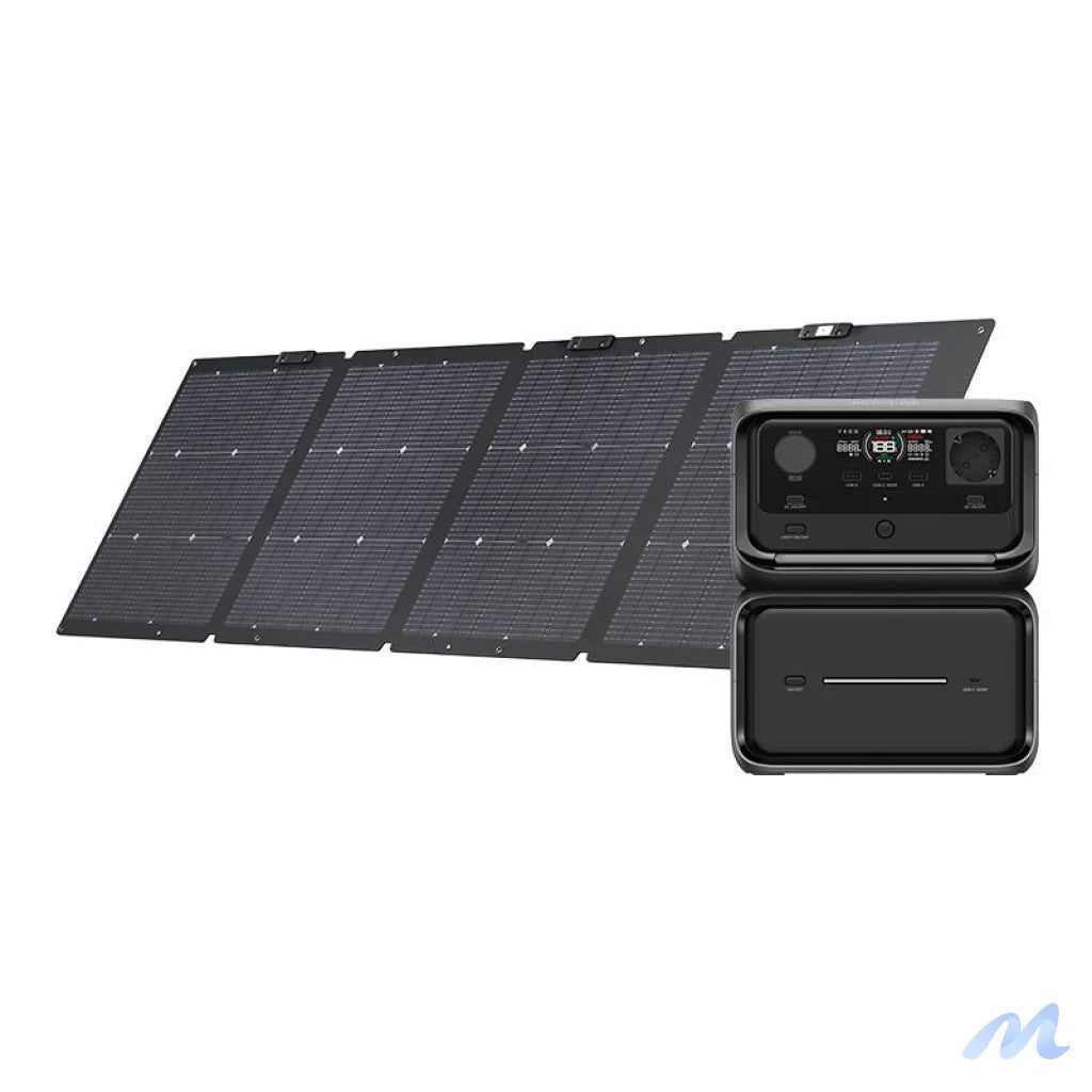 Set: EcoFlow River 3 Max Plus power station 220W photovoltaic panel.