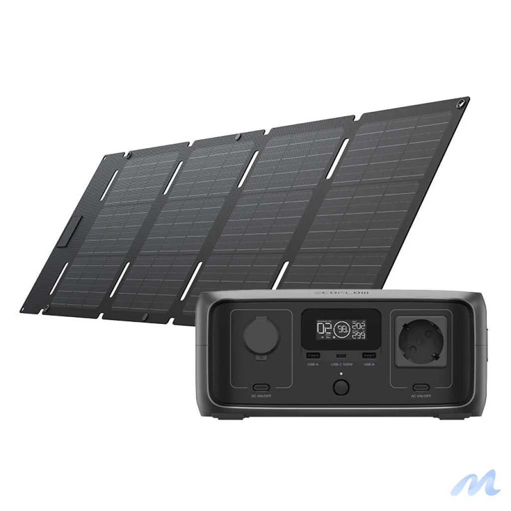 Set: EcoFlow RIVER 3 UPS Power Station + 45W Photovoltaic Panel.