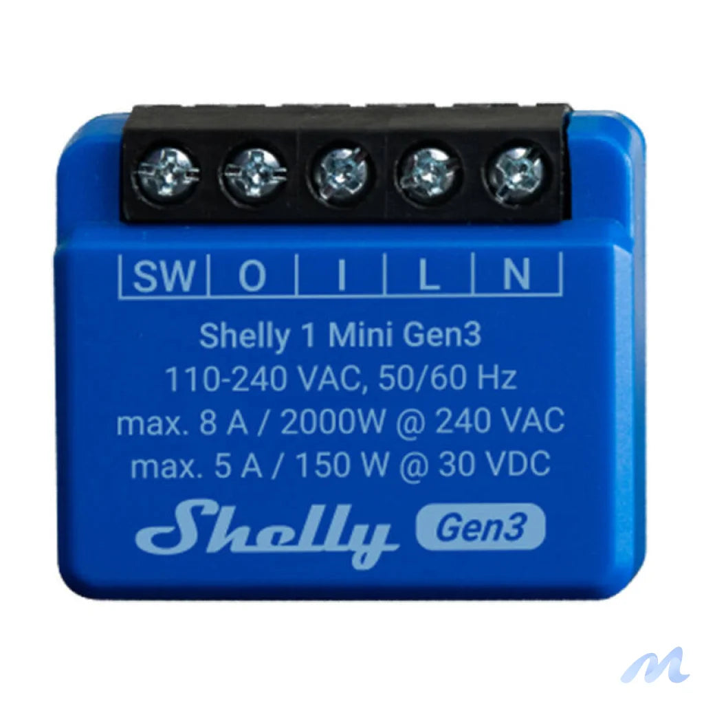 Shelly 1 Mini Gen3 Controller, WiFi/Bluetooth