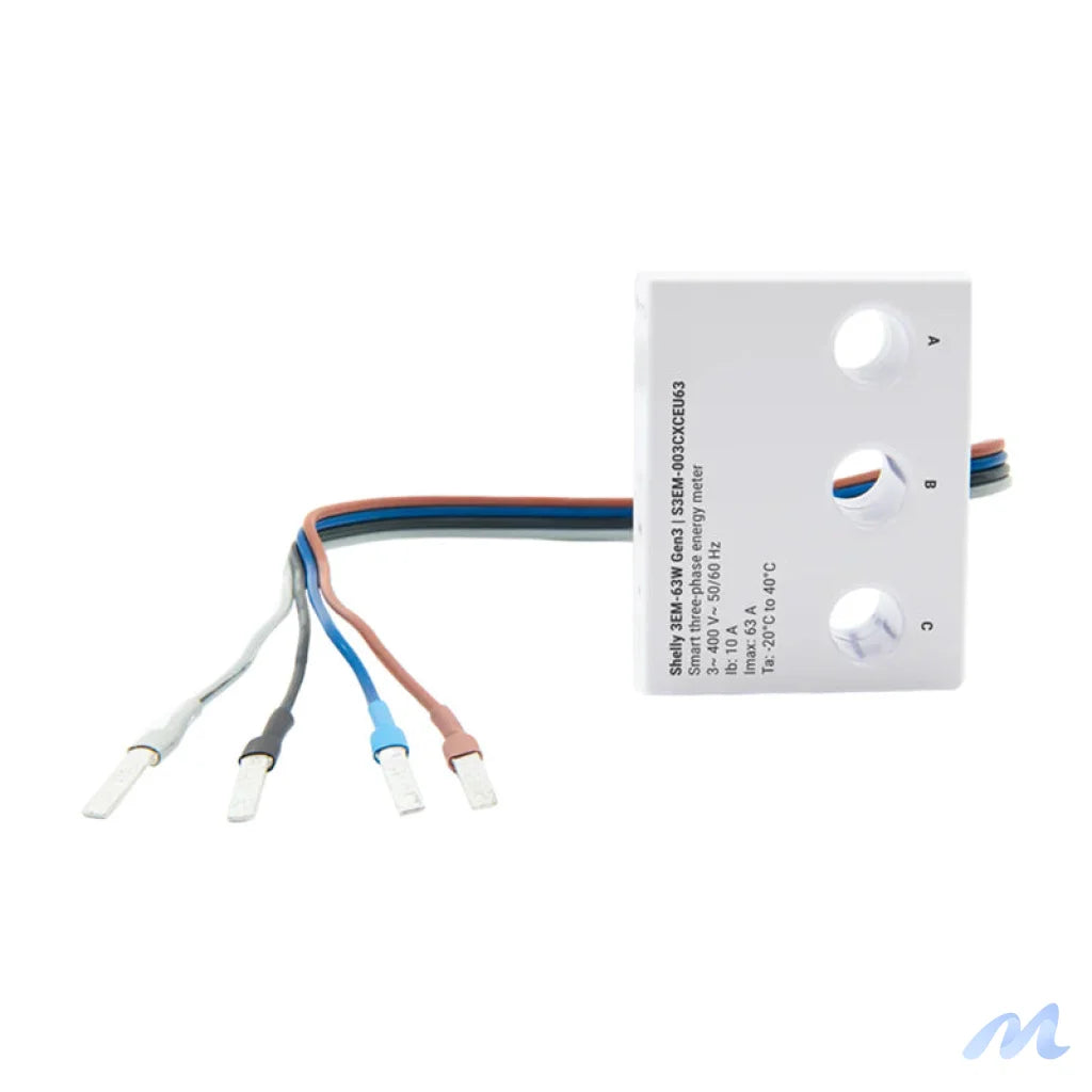 Shelly 3EM-63W Gen3 1/3-channel WiFi energy meter (wired model)
