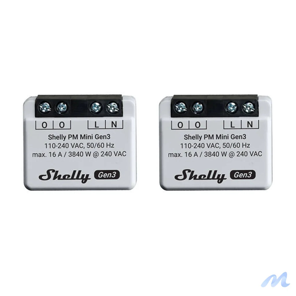 Shelly PM Mini Gen3 Set of 2 Controllers, WiFi/Bluetooth