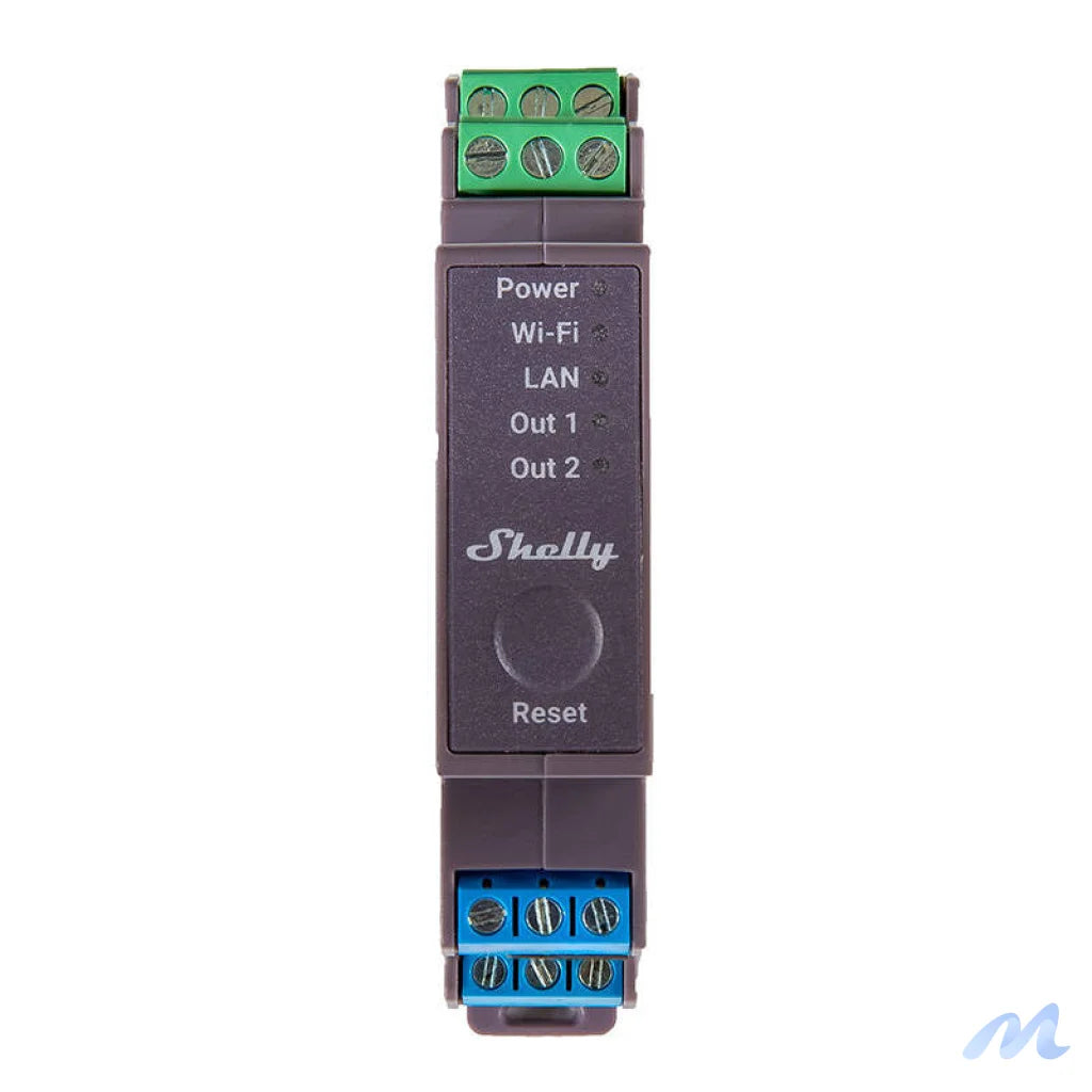 Shelly Pro 2 DIN Rail 2-channel Relay, WiFi/LAN
