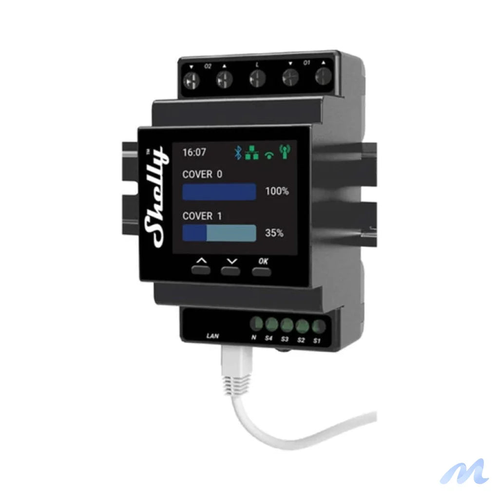 Shelly Pro Dual Cover PM DIN Rail Dual Controller, WiFi (Power measurement)