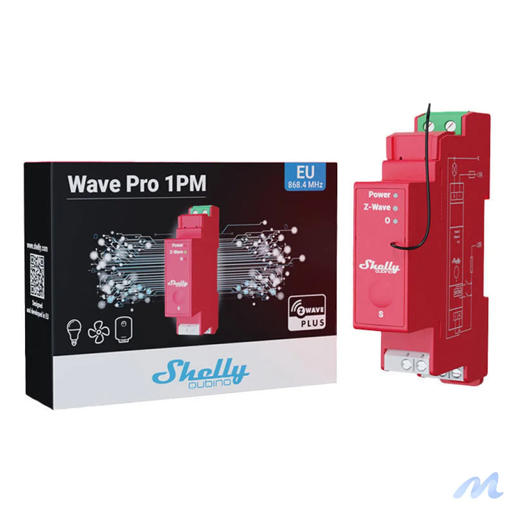 Shelly Qubino Pro 1PM DIN rail Relay, 1-channel, Z-Wave (Power measurement)