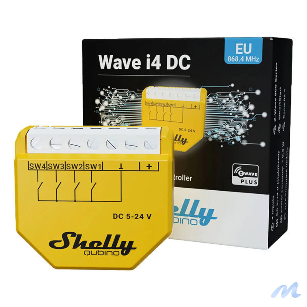 Shelly Qubino Wave i4 DC Scene Controller, Z-Wave (DC 5-24V)