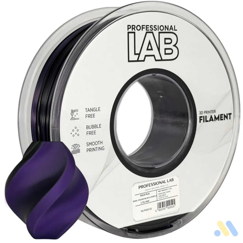 Silk PLA provides a smooth, glossy, silk-like finish. It's aesthetically appealing and perfect for decorative models or display prints.