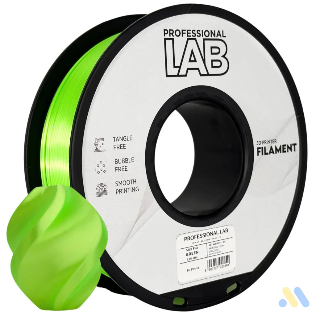 Silk PLA provides a smooth, glossy, silk-like finish. It's aesthetically appealing and perfect for decorative models or display prints.