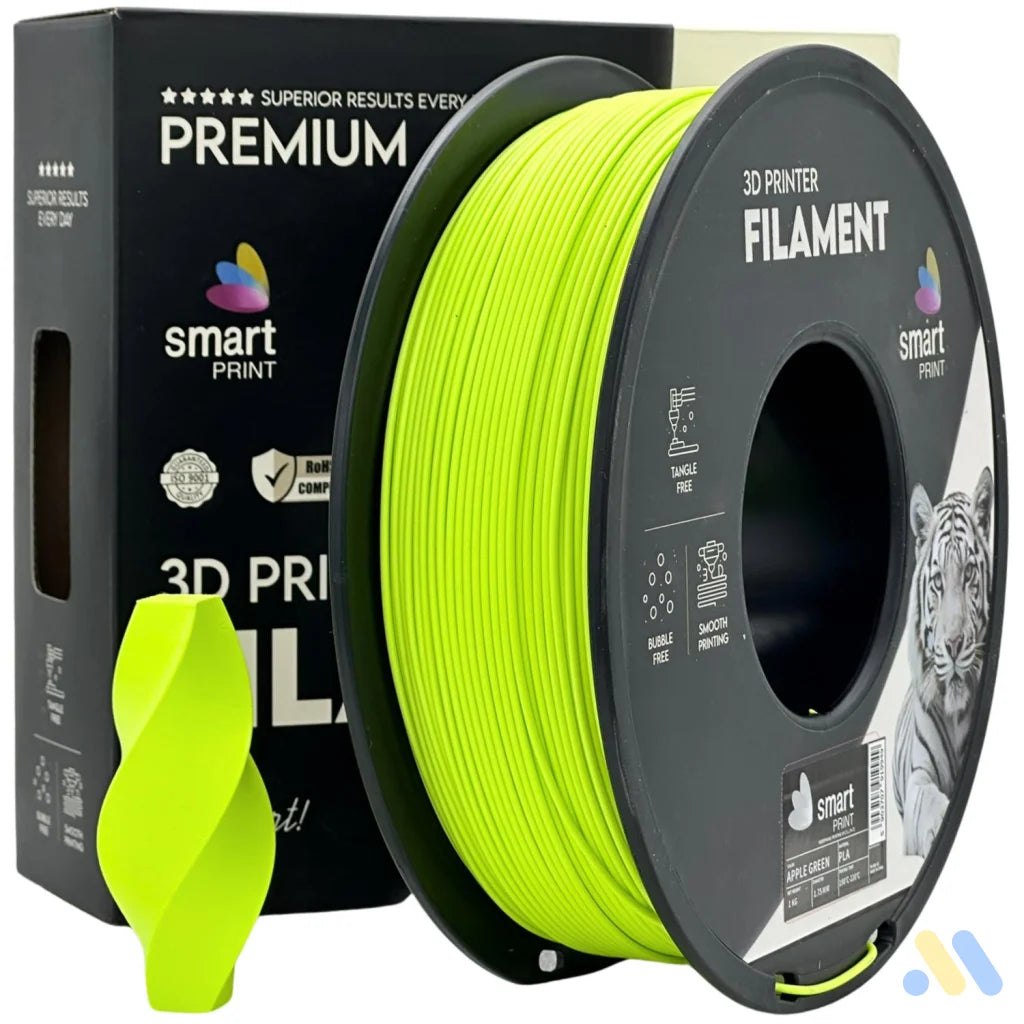 Smart Print PLA is easy to use, great for beginners. It prints smoothly with strong layer adhesion and minimal warping. Special inhibitors boost durability and color, making it ideal for everyday prints.
