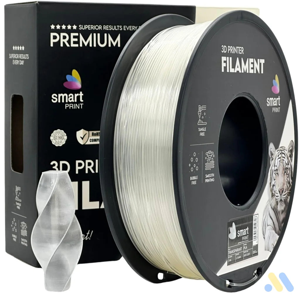 Smart Print PLA is easy to use, great for beginners. It prints smoothly with strong layer adhesion and minimal warping. Special inhibitors boost durability and color, making it ideal for everyday prints.
