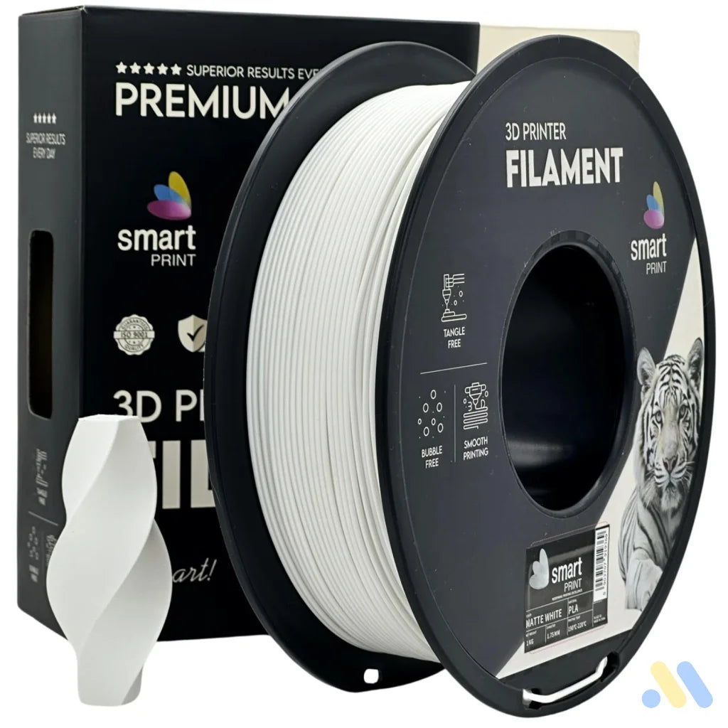 Smart Print PLA is easy to use, great for beginners. It prints smoothly with strong layer adhesion and minimal warping. Special inhibitors boost durability and color, making it ideal for everyday prints.