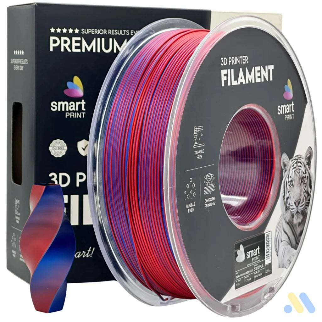 Smart Print Silk PLA offers a glossy, silk-like finish for eye-catching results. Special inhibitors enhance durability and color depth. Ideal for decorative models, art pieces, and display prints.