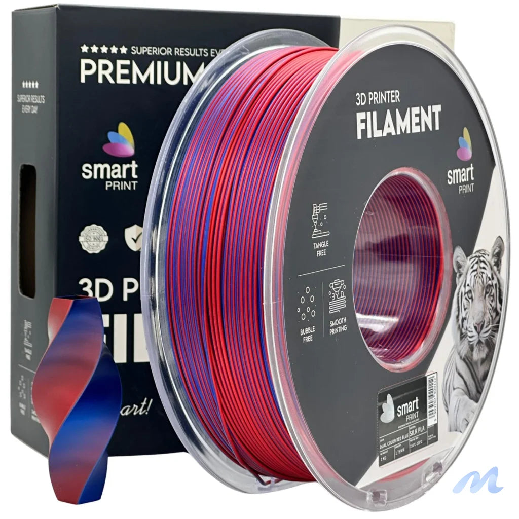 Smart Print Silk PLA offers a glossy, silk-like finish for eye-catching results. Special inhibitors enhance durability and color depth. Ideal for decorative models, art pieces, and display prints.