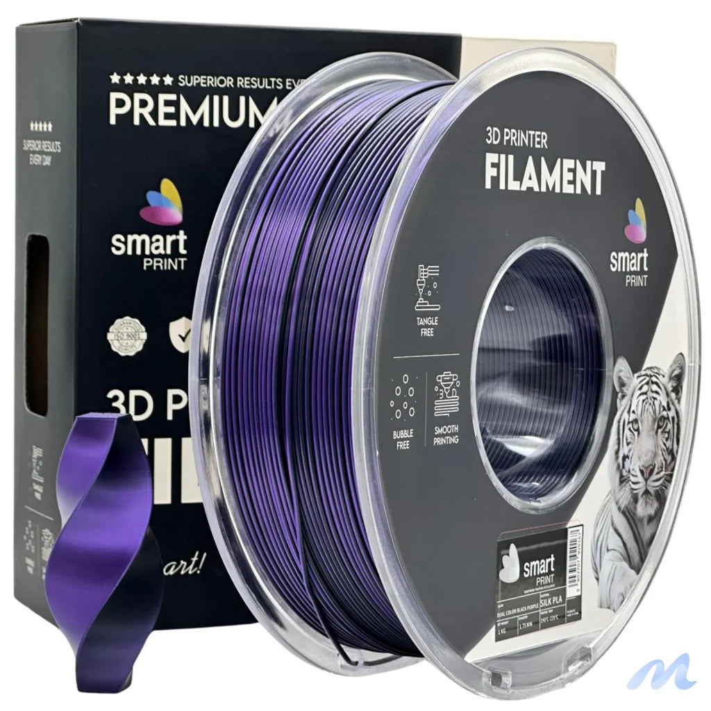 Smart Print Silk PLA offers a glossy, silk-like finish for eye-catching results. Special inhibitors enhance durability and color depth. Ideal for decorative models, art pieces, and display prints.