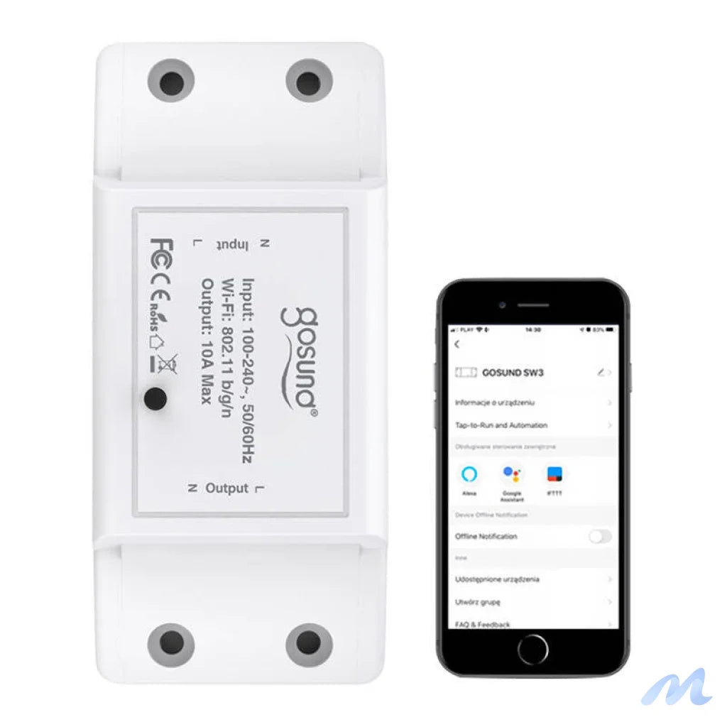 Smart Switch WiFi Gosund SW3, Tuya