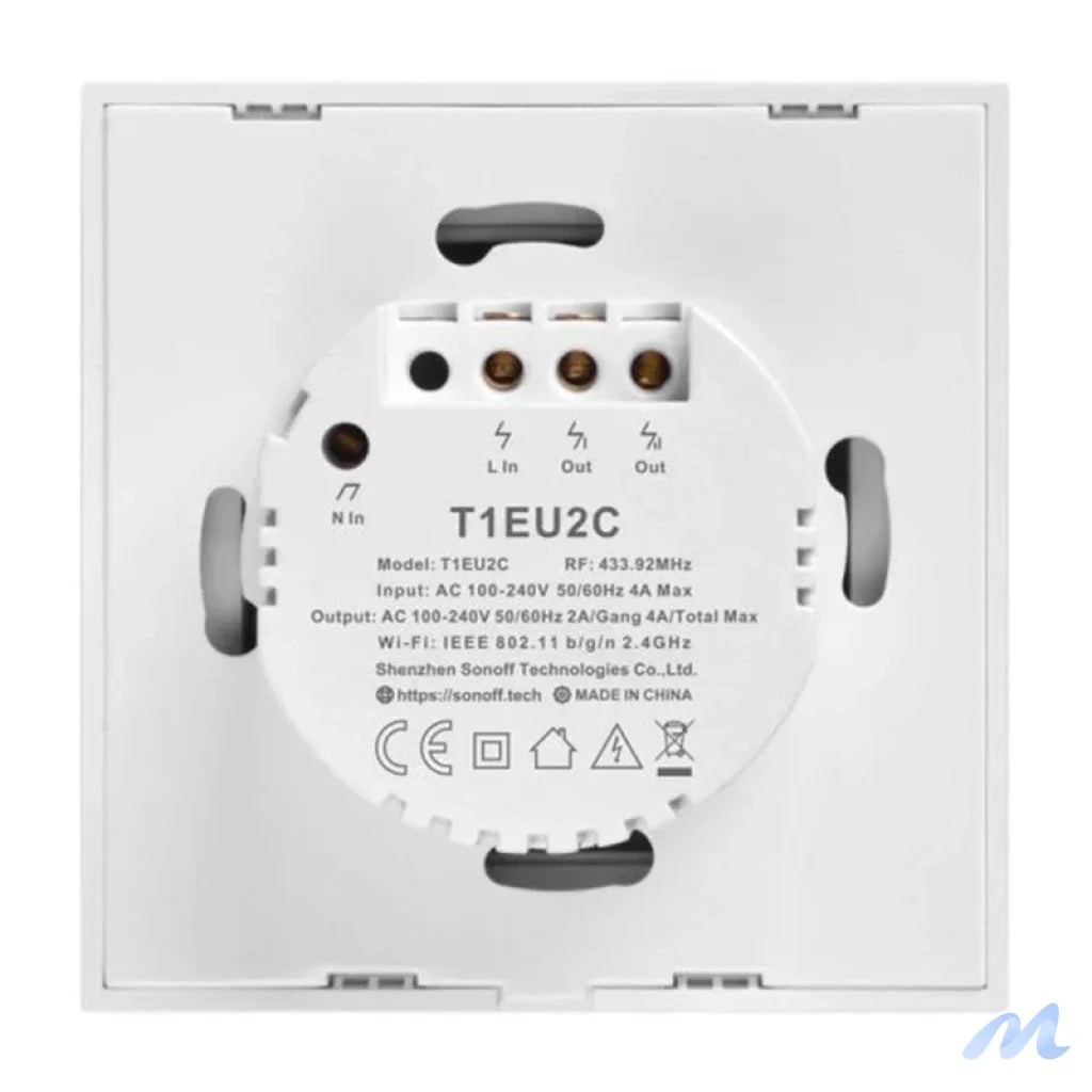 Smart Switch WiFi + RF 433 Sonoff T1 EU TX (2-channel)