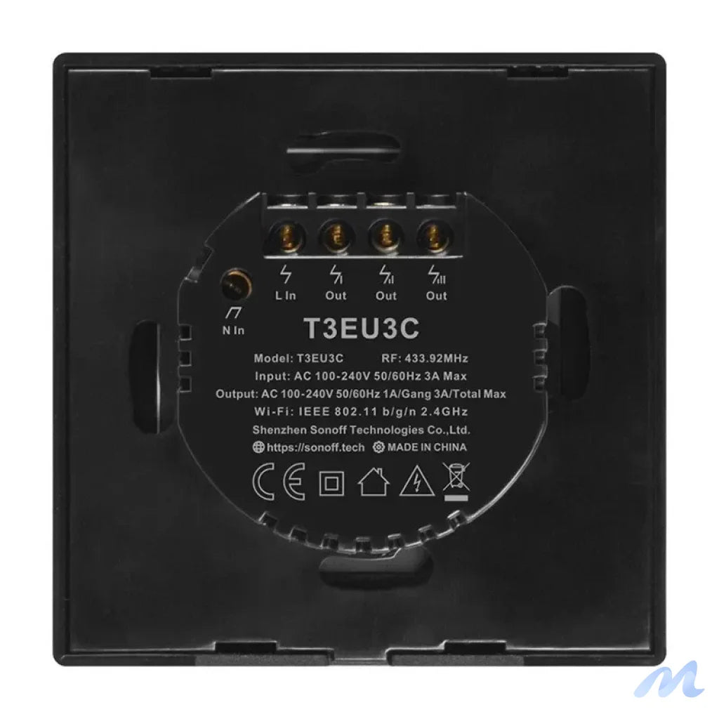 Smart Switch WiFi + RF 433 Sonoff T3 EU TX (3-channels)