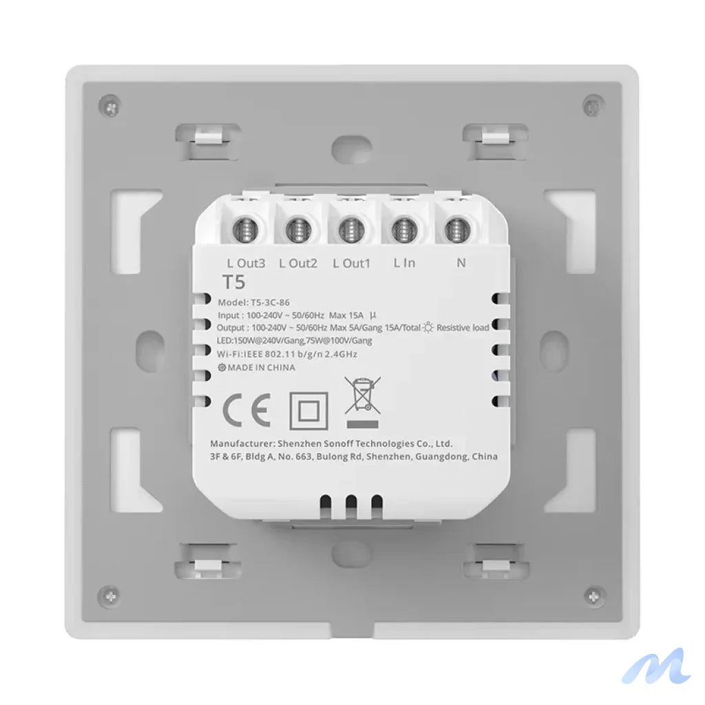 Smart WiFi Touch Wall Switch Sonoff TX T5 2C (2-channel)
