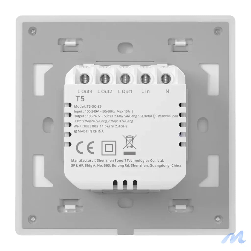Smart WiFi Touch Wall Switch Sonoff TX T5 3C (3-channel)