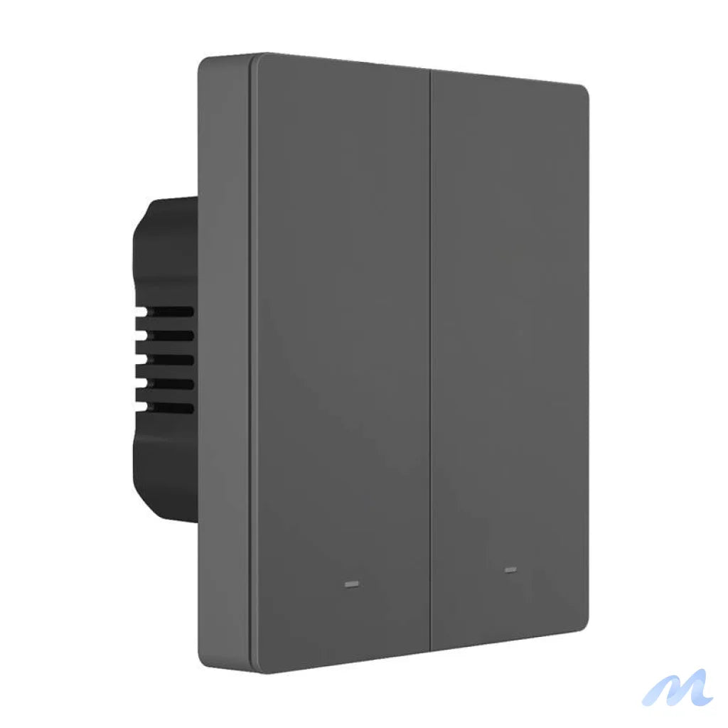Smart WiFi wall switch SONOFF M5-2C-80 (2-channel, for frame, graphite)