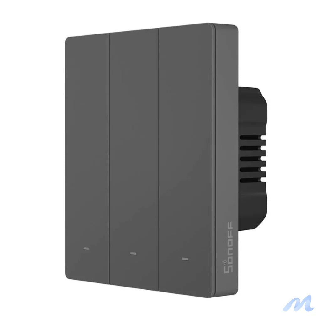 Smart WiFi wall switch SONOFF M5-3C-80 (3-channel, for frame, graphite)