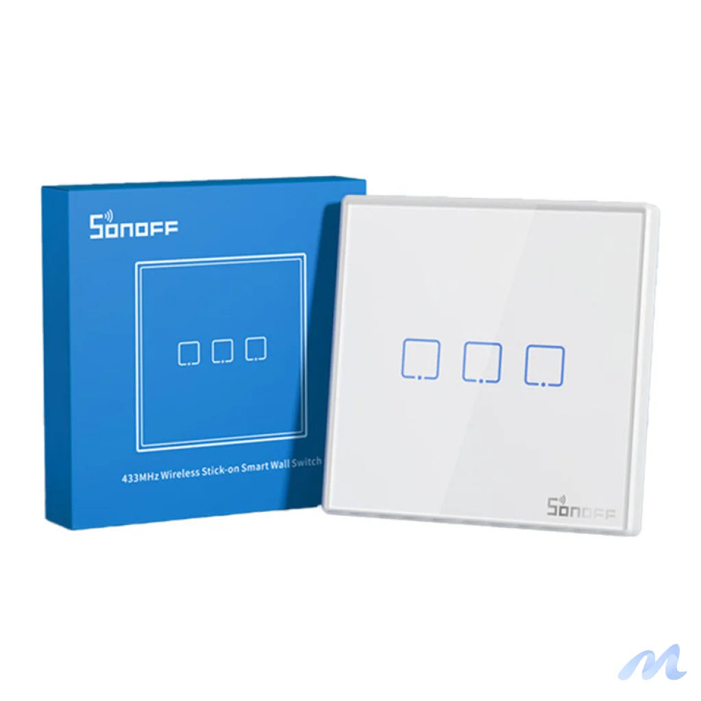 Smart Wireless Wall Switch Sonoff T2EU3C-RF 433MHz (3-channel)