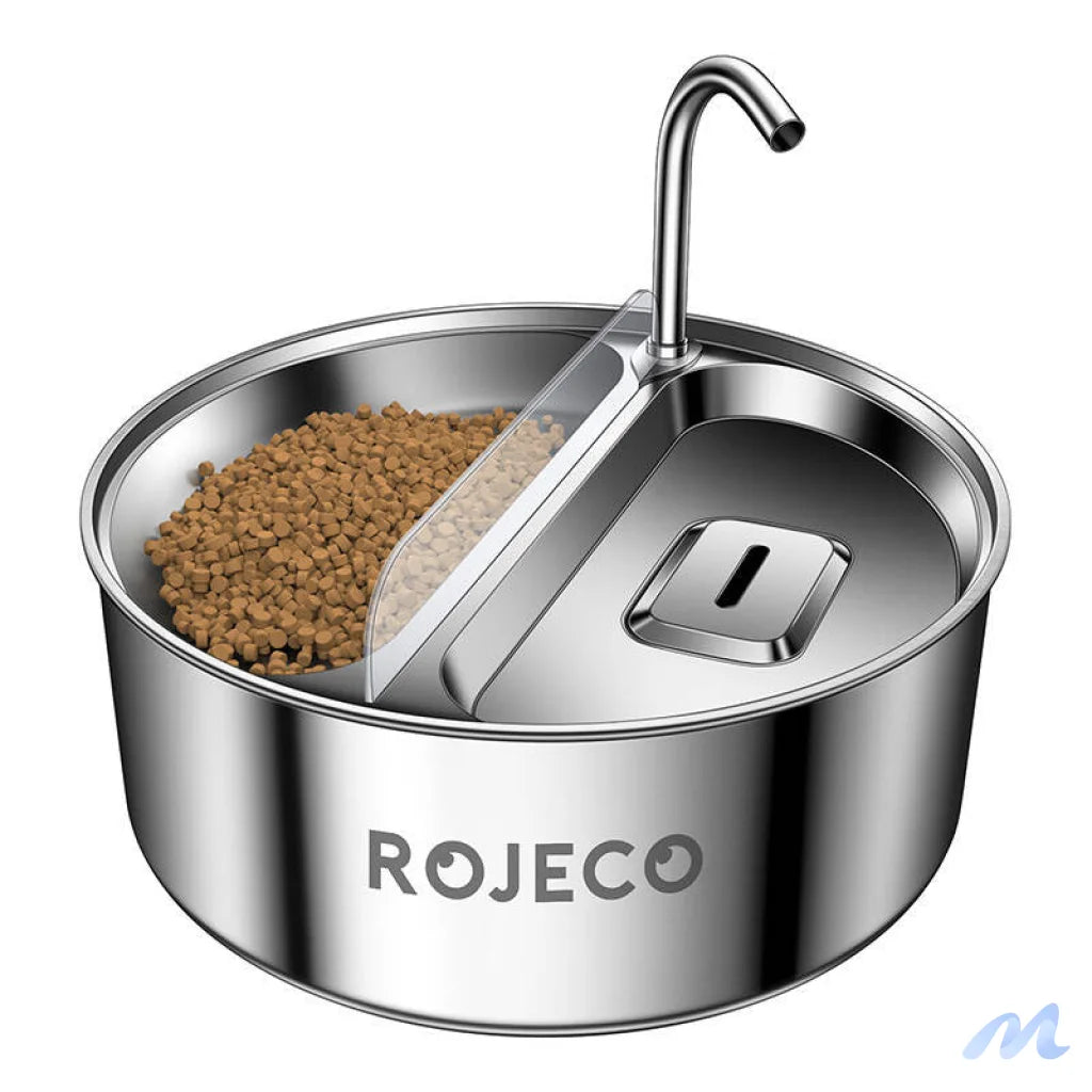 Stainless Steel Pet Water fountain & Feeder 2in1 3.2l Rojeco