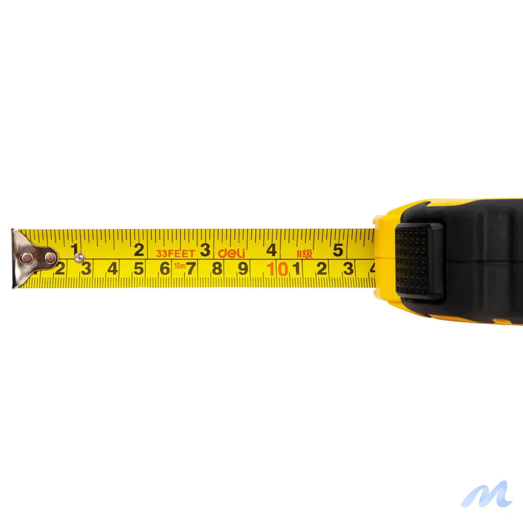 Steel Measuring Tape 10m/25mm Deli Tools EDL3799Y (yellow)