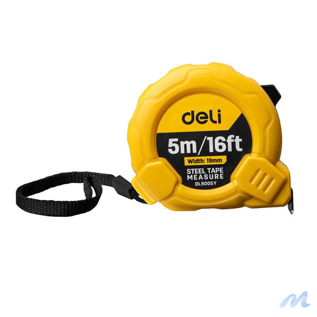 Steel Measuring Tape 5m/19mm Deli Tools EDL9005Y (yellow)