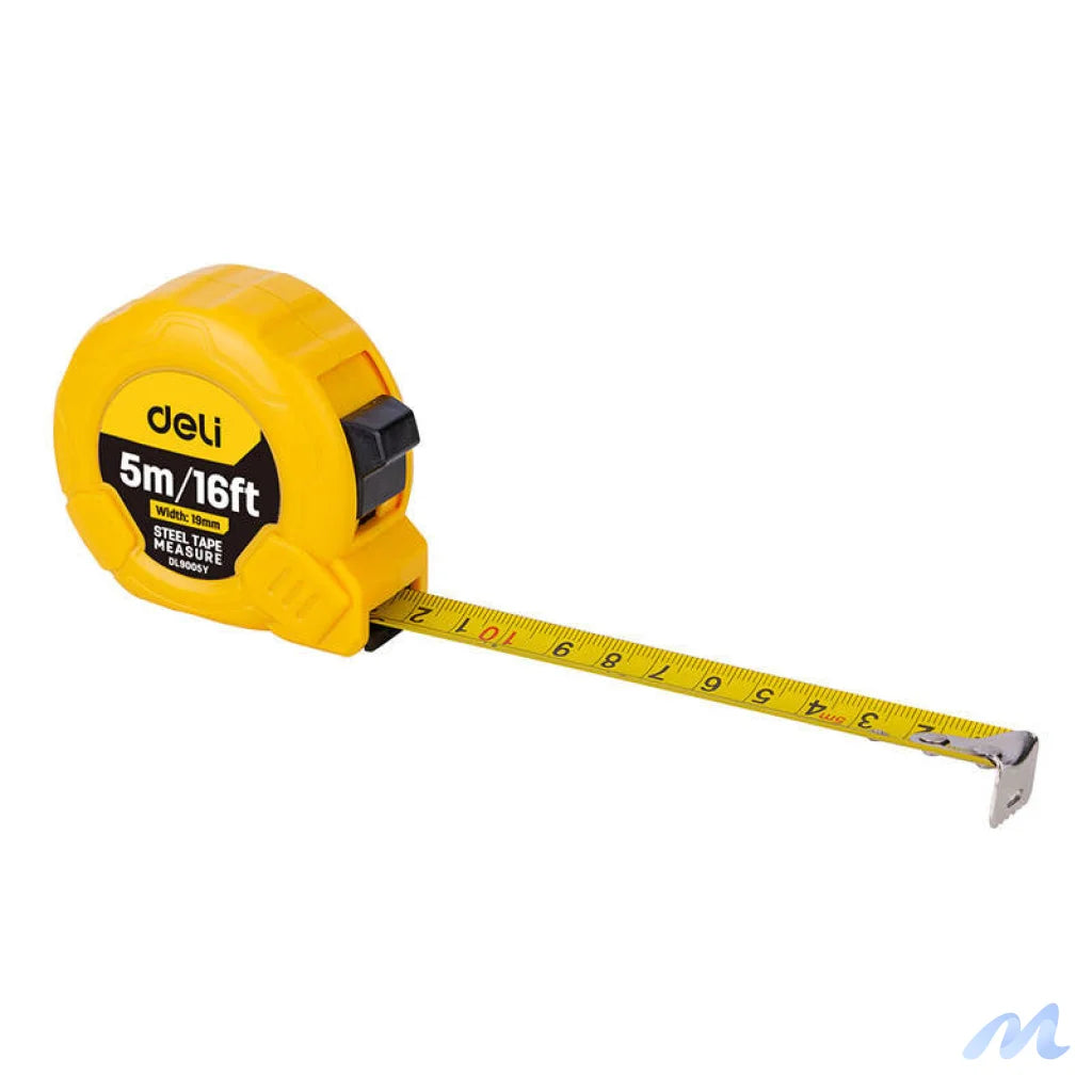 Steel Measuring Tape 5m/19mm Deli Tools EDL9005Y (yellow)