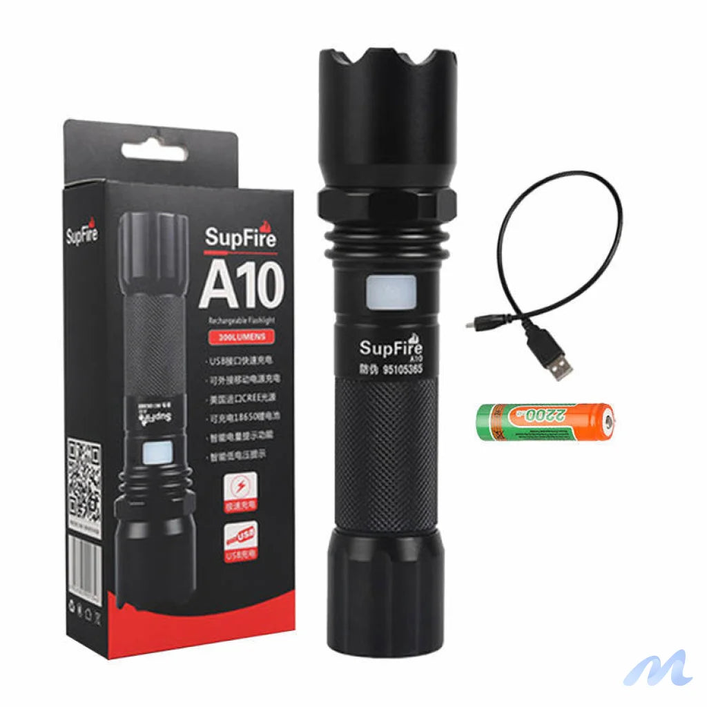 Superfire A10 flashlight, 550 lm, USB, 100-200 m, 5 modes